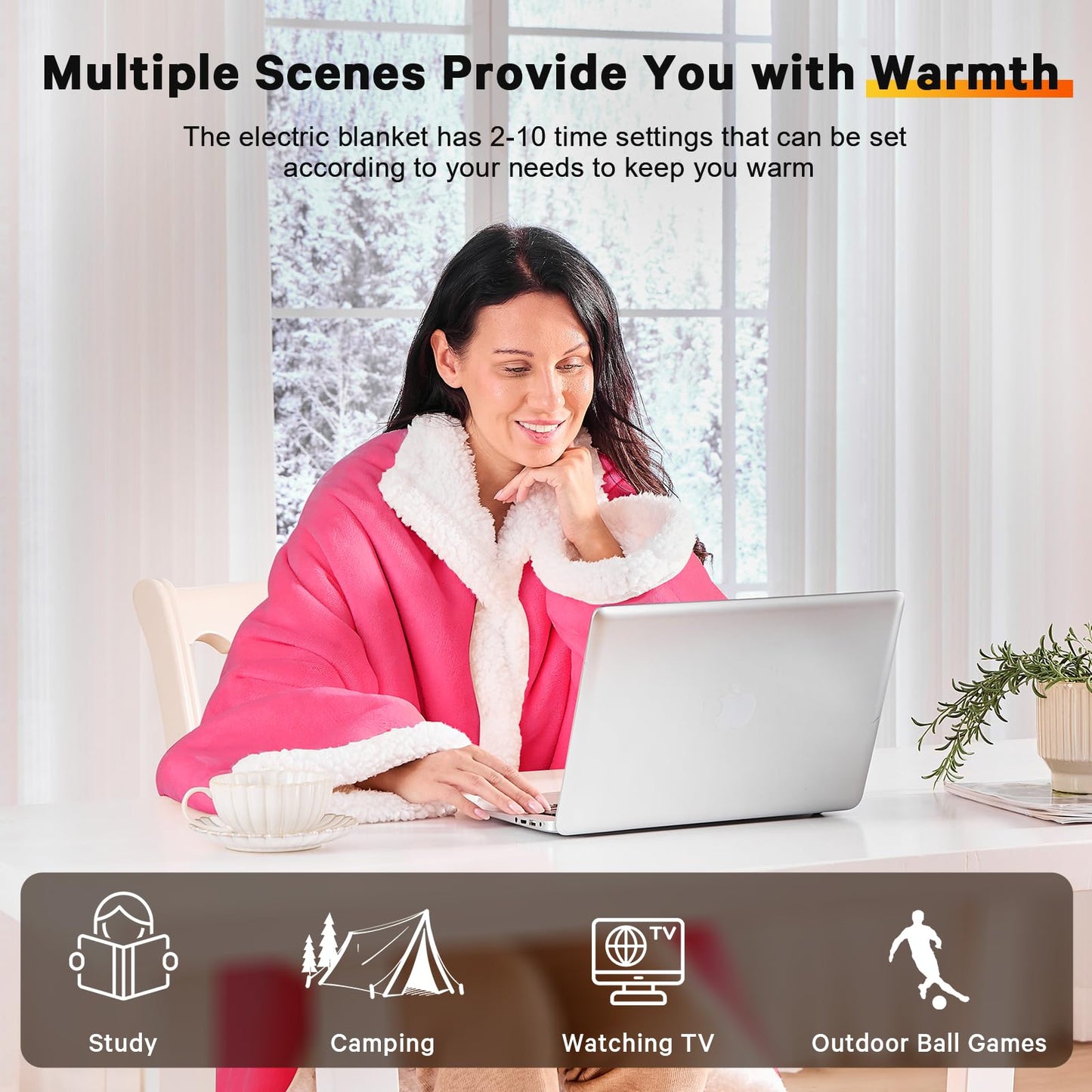 Wearable Heated Blanket Electric Snuggle - Heated Blanket with Foot Pocket and Sleeves for Adult, Winter Christmas Gifts for Mom Women 5-Position Timer 10-Heating Levels,50 * 70",Grey