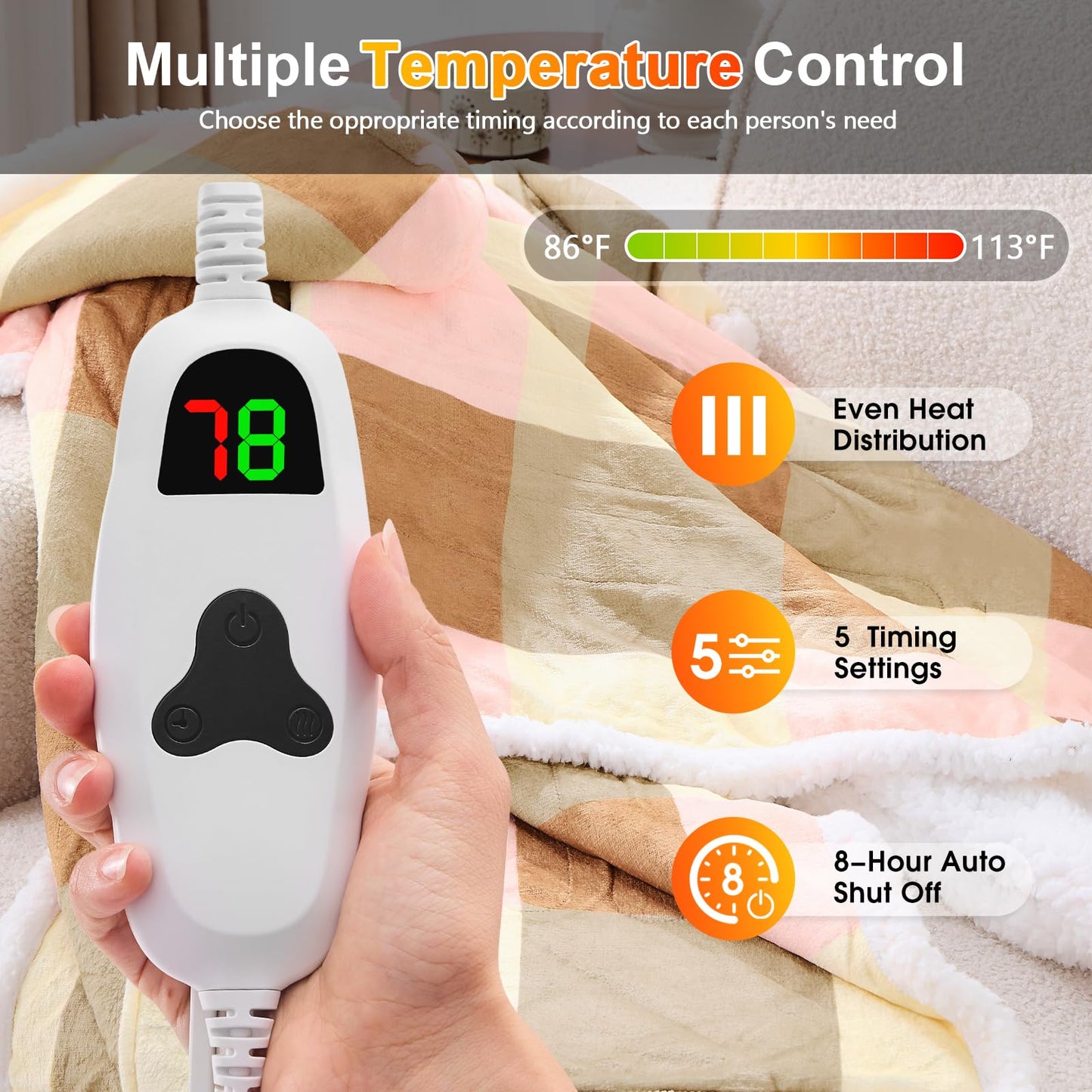 Wearable Heated Blanket Electric Snuggle - Heated Blanket with Foot Pocket and Sleeves for Adult, Winter Christmas Gifts for Mom Women 5-Position Timer 10-Heating Levels,50 * 70",Grey